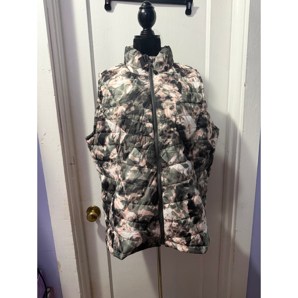 DSG Dicks Sporting Goods Pink Grey Camo Puffer Vest Womens 2X DOW29103P NWT